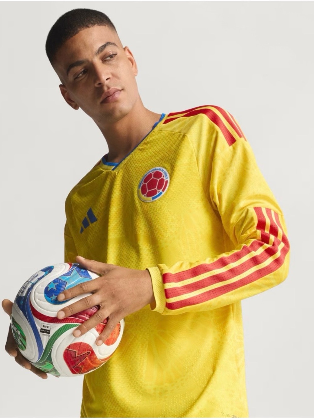 Adidas Colombia Soccer 2026 Long Sleeve Home Authentic Match Jersey*NWT